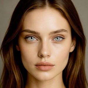 Model wearing Sugar Spice Gray 14.5mm colored contacts | Midroo TGA Approved Gray Lenses