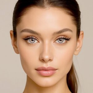 Model wearing Gemland Coffee Contact Lenses 14.5mm natural brown look