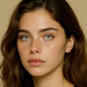 Model wearing Hidrocor Cristal 14.0mm colored contacts