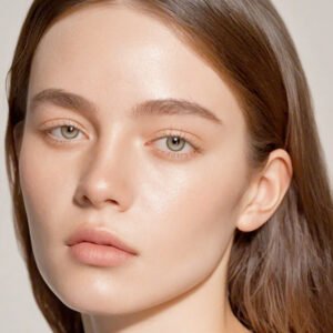 Model wearing Hazel Roll Brown 14.2mm colored contacts