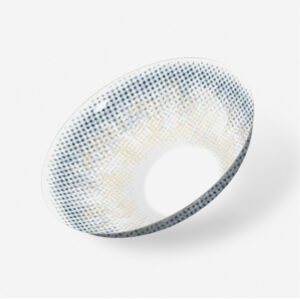 Model wearing Holland Hue Gray 14.0mm colored contacts